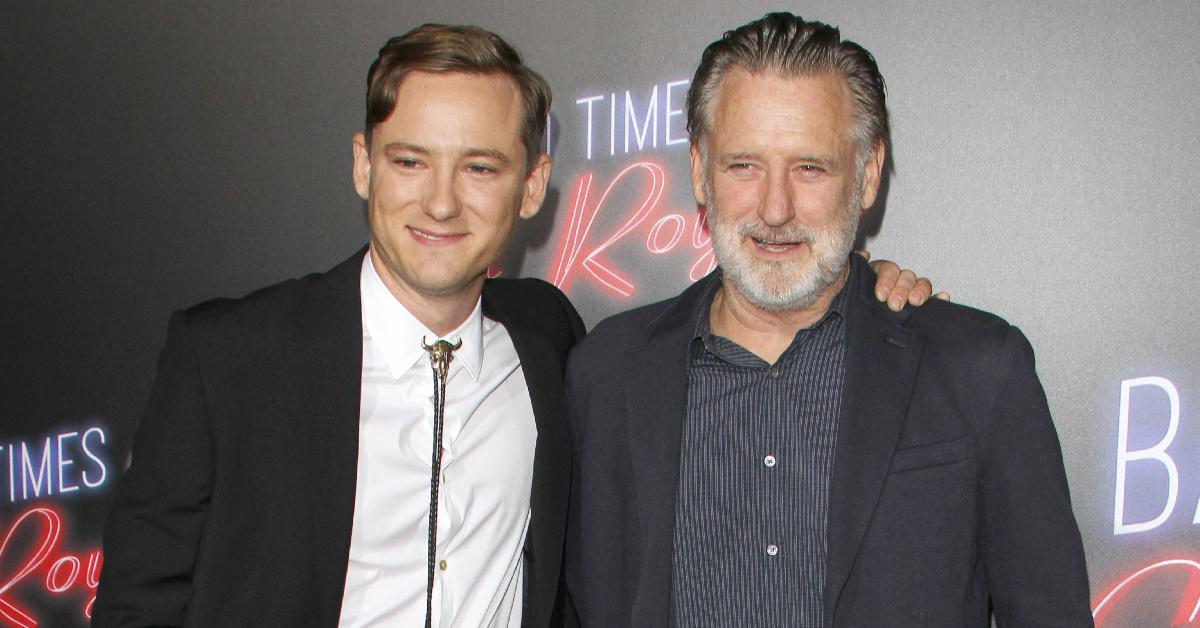 Lewis Pullman and his dad, actor Bill Pullman, at the 'Bad Times at the El Royale' premiere in September 2018.