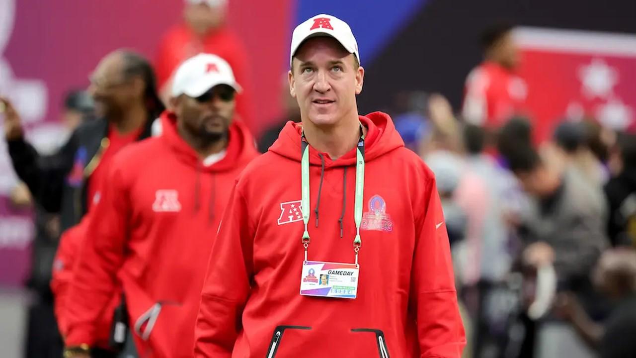 AFC head coach Peyton Manning looks on during the 2023 NFL Pro Bowl Games at Allegiant Stadium on Feb. 5, 2023