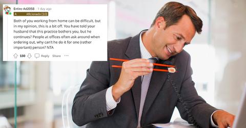 A husband doesn't ask his wife if she wants anything when he's ordering food.