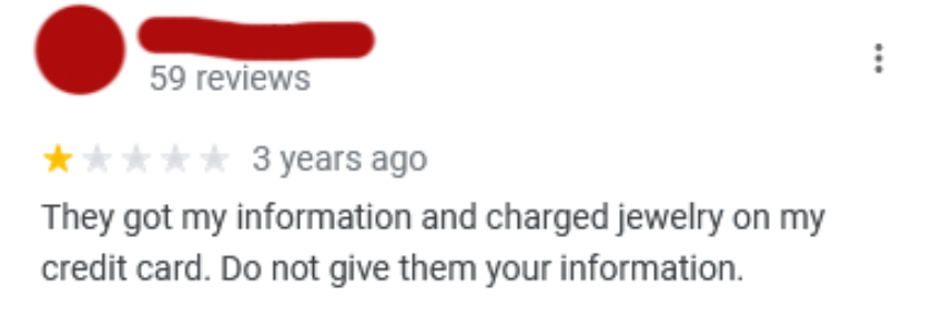 Jewelry Store One Star Review Google Response