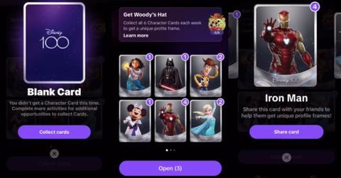 cards you can collect as part of Disney 100 year challenge