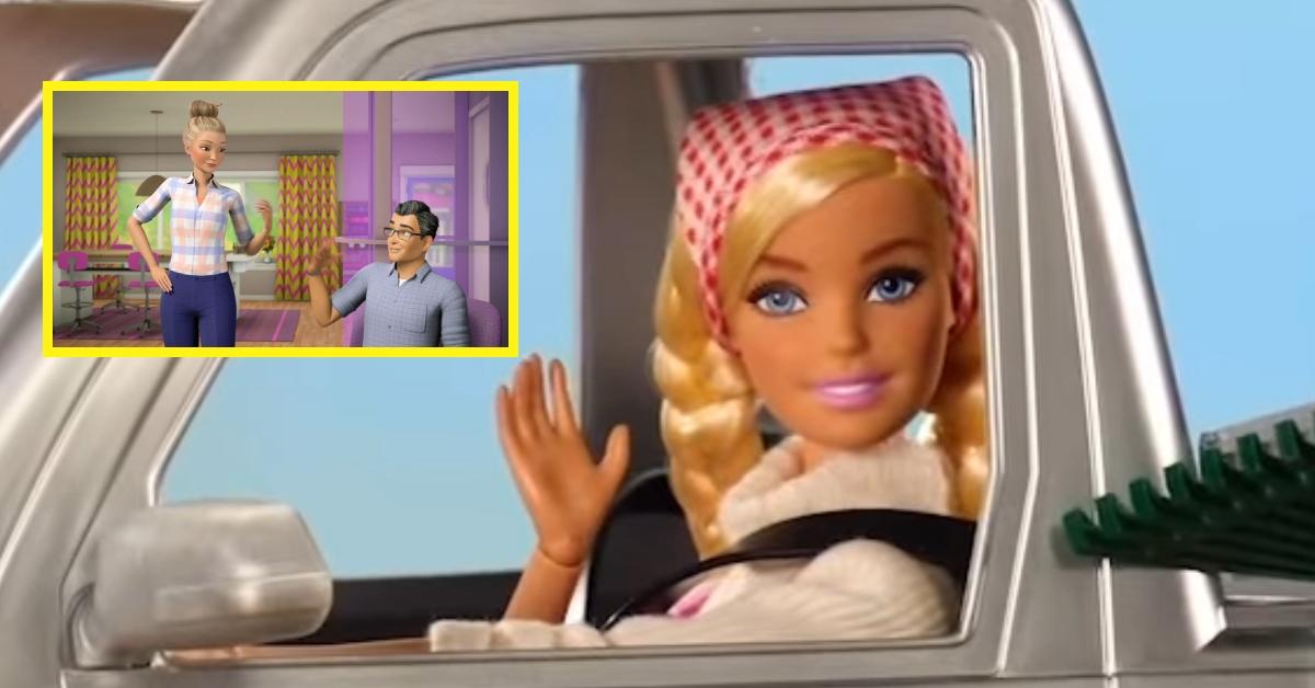 (l-r): Barbie's parents in 'Barbie Dreamhouse' and Barbie