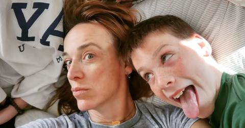 Carolyn Sanger with one of her children