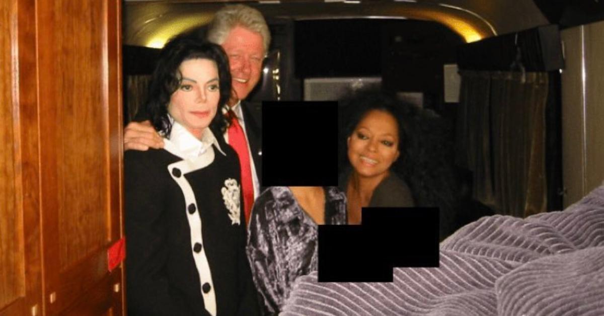 Diana Ross (R) with Bill Clinton (C) and Michael Jackson (L)