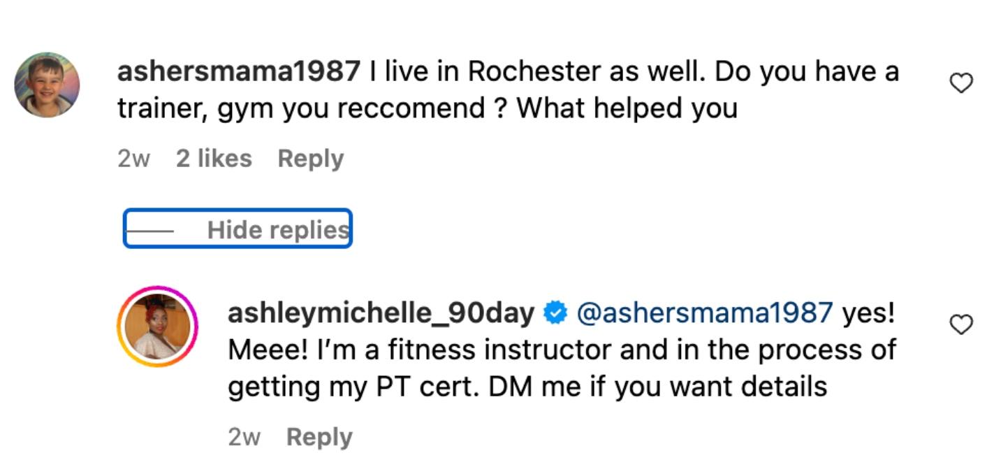 Ashley is becoming a personal trainer