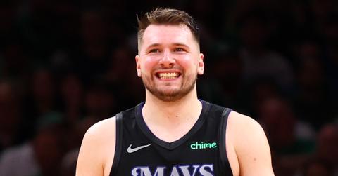 Luka Doncic #77 of the Dallas Mavericks reacts during the second quarter against the Boston Celtics in Game One of the 2024 NBA Finals at TD Garden on June 06, 2024 in Boston, Mass.