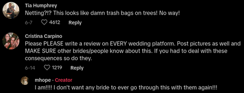 Botanical Garden Wedding Venue Puts Netting on Trees, Bride Fumes - TikTok