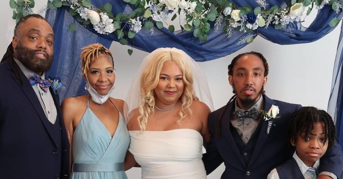 (l-r): Kevin Sr., Traci Braxton, Kevin Jr.'s ex-wife, Kevin Jr., and Kevin Jr's son