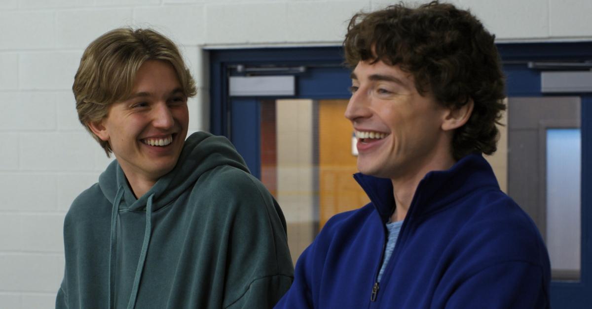 (l-r): Cale Ambrozic as Brayden Elliott and Olly Atkins as Freddie on 'Finding Her Edge' a