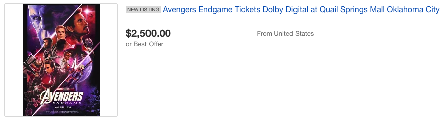 endgame ticket oklahoma city