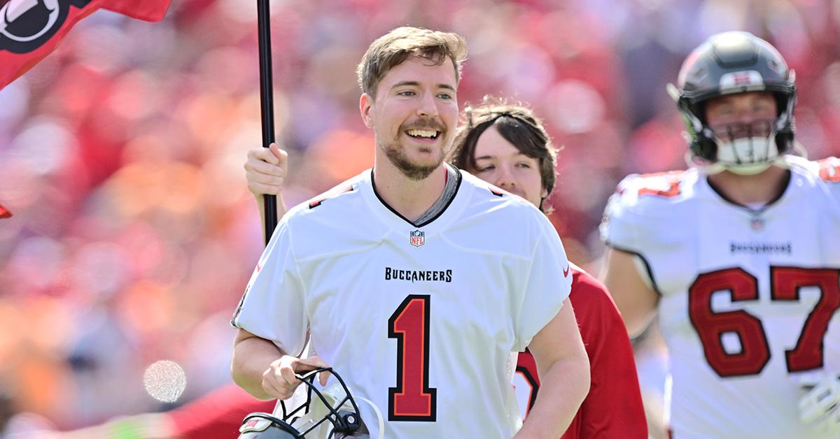 MrBeast at a 2022 Tampa Bay Buccaneers game. 