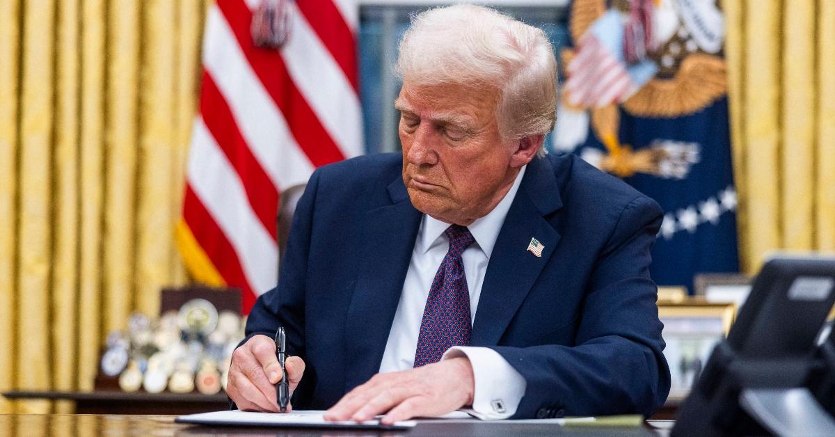 President Donald Trump signing executive orders