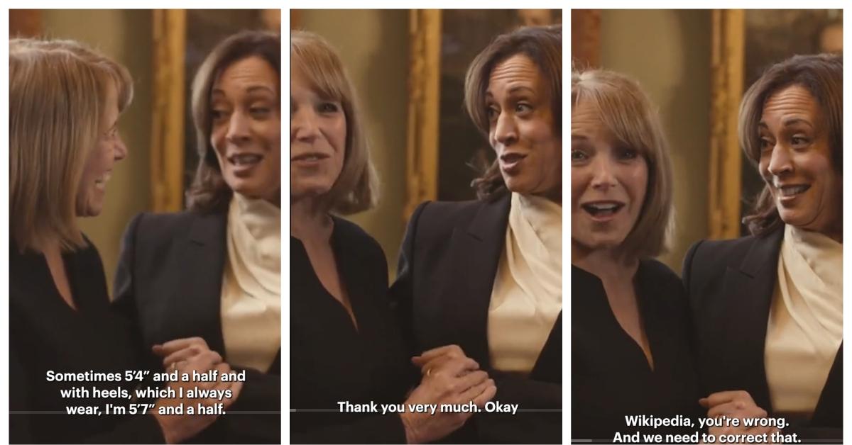 Kamala Harris corrects Katie Couric on how tall she is in a TikTok video interview clip