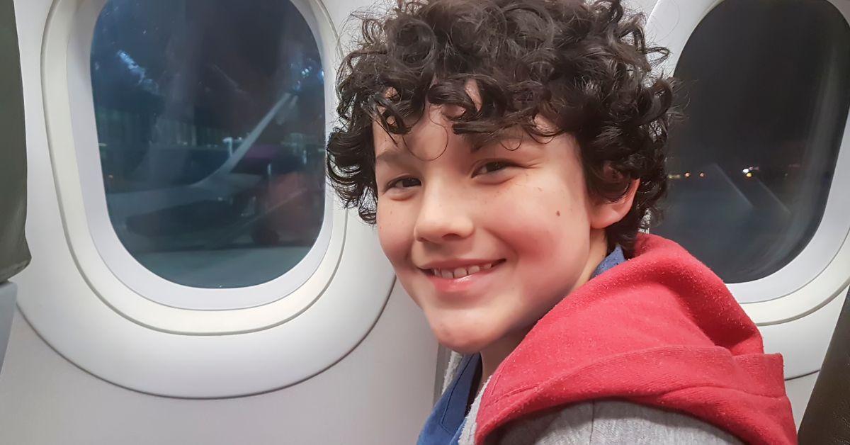 boy on plane