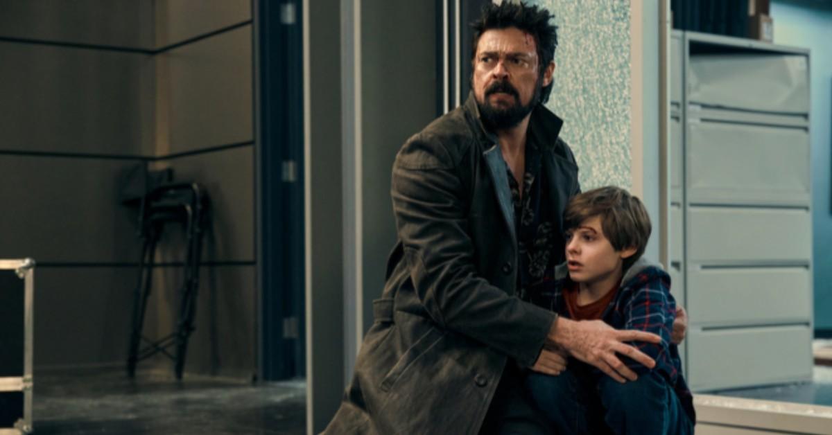 (L-R) Butcher (Karl Urban) and Ryan (Cameron Crovetti) 