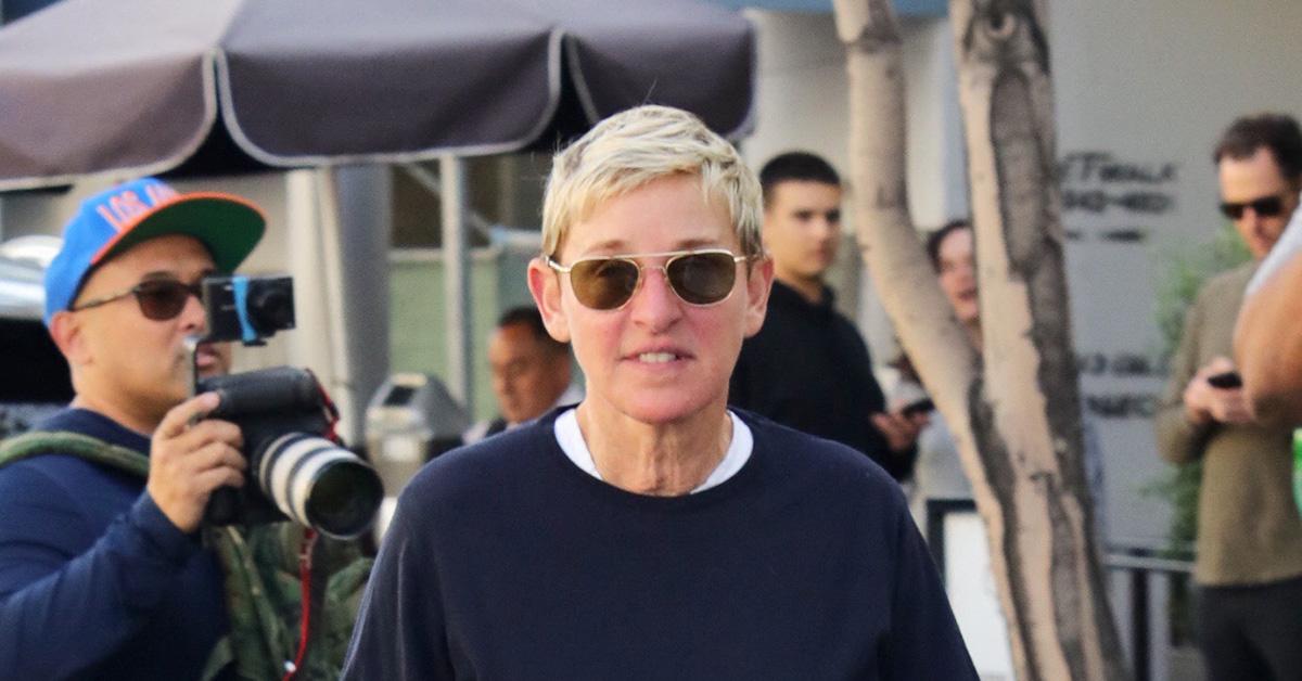 Ellen DeGeneres wearing sunglasses in Los Angeles. 