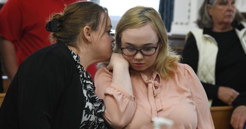 Wendy Rittenhouse whispers to her daughter Faith Rittenhouse