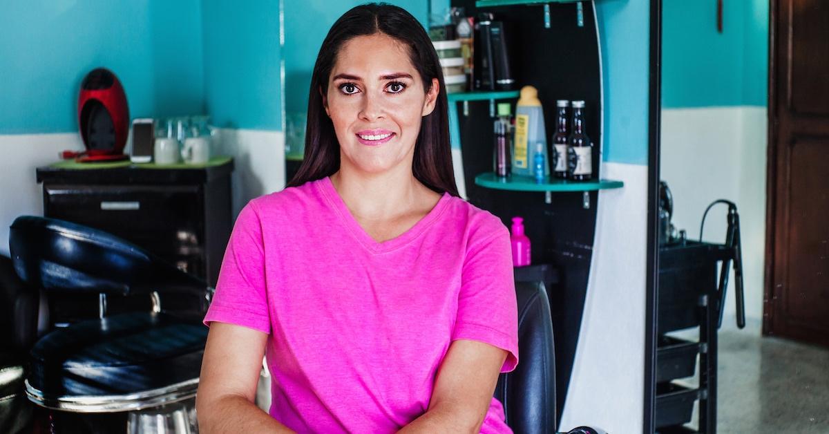 A hairstylist in a salon