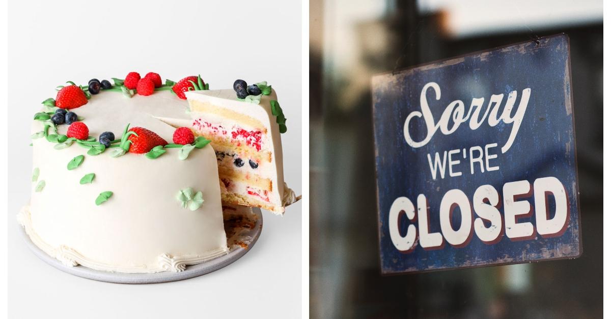 Sweet Lady Jane cake and closed sign