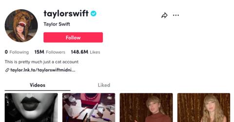 Taylor Swift's TikTok profile