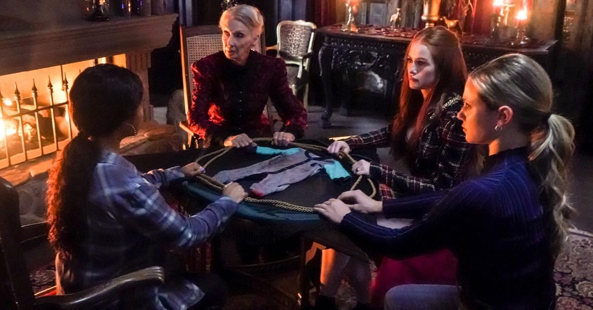 Nana Rose, Toni Topaz, Cheryl Blossom and Betty Cooper perform a ritual in 'Riverdale.'