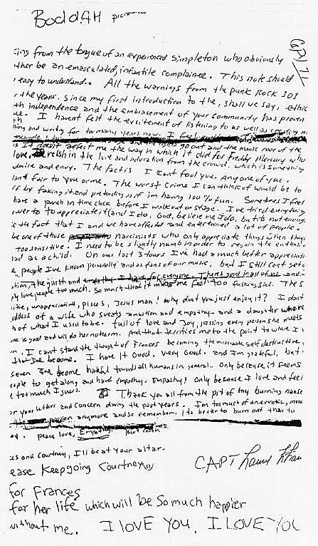 kurt cobain suicide note