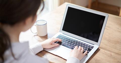 woman working on laptop