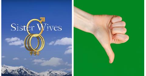 'Sister Wives' logo and thumbs down