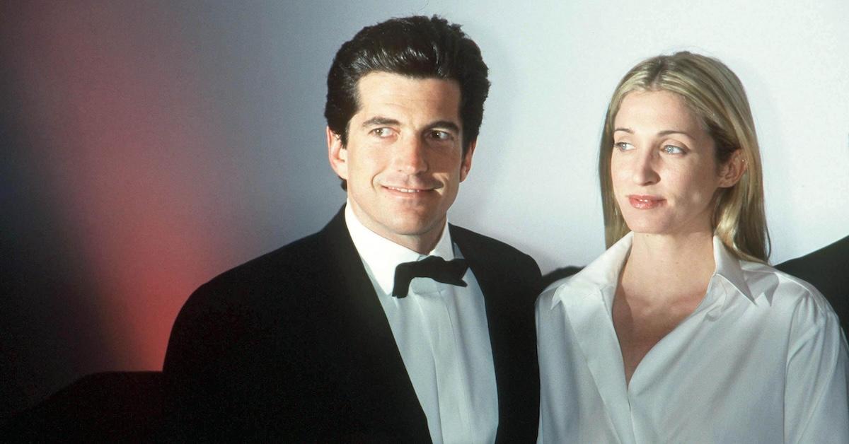 John F. Kennedy Jr. and his wife Carolyn Bessette Kennedy attend the "Brite Nite Whitney" Fundraising Gala March 9, 1999