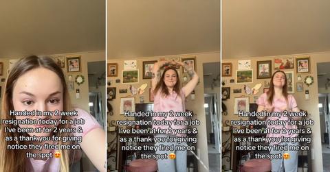 A man was fired on the spot after giving a two week notice