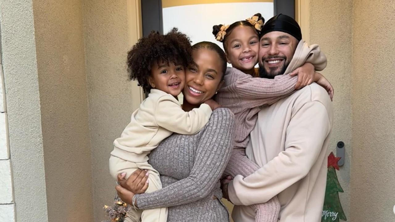 Cheyenne Floyd with her kids and husband