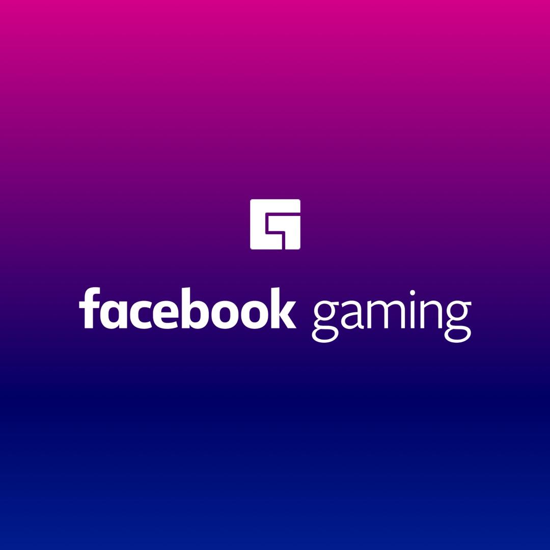 The Facebook Gaming logo on a background that fades from dark blue to purple.