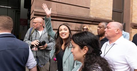 AOC in New York Fashion Week in 2023.