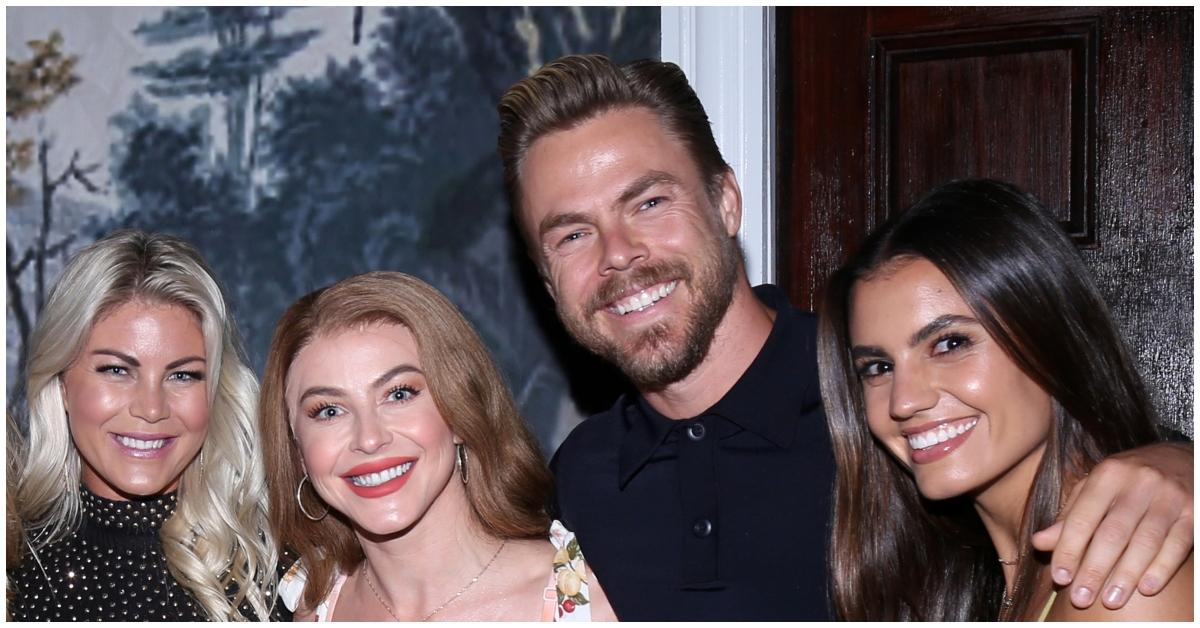 (l-r): Marianne Hough, Julianne Hough, Derek Hough, and Hayley Erbert Hough