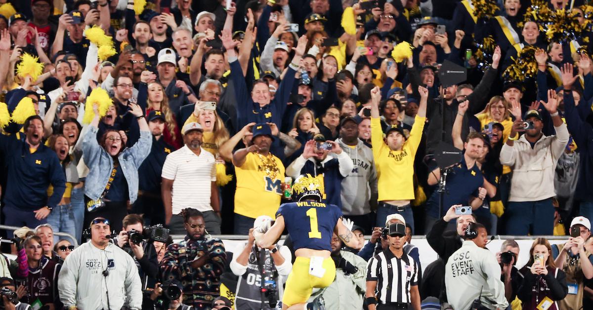 Michigan fans at Rose Bowl on Jan. 1, 2024