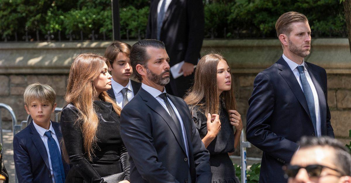 Donald Trump Jr. at the funeral of Ivana Trump.