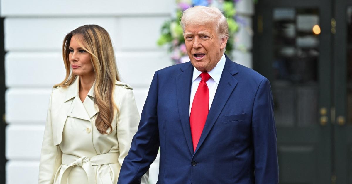 (l-r): Melania Trump and Donald Trump in April 2025.