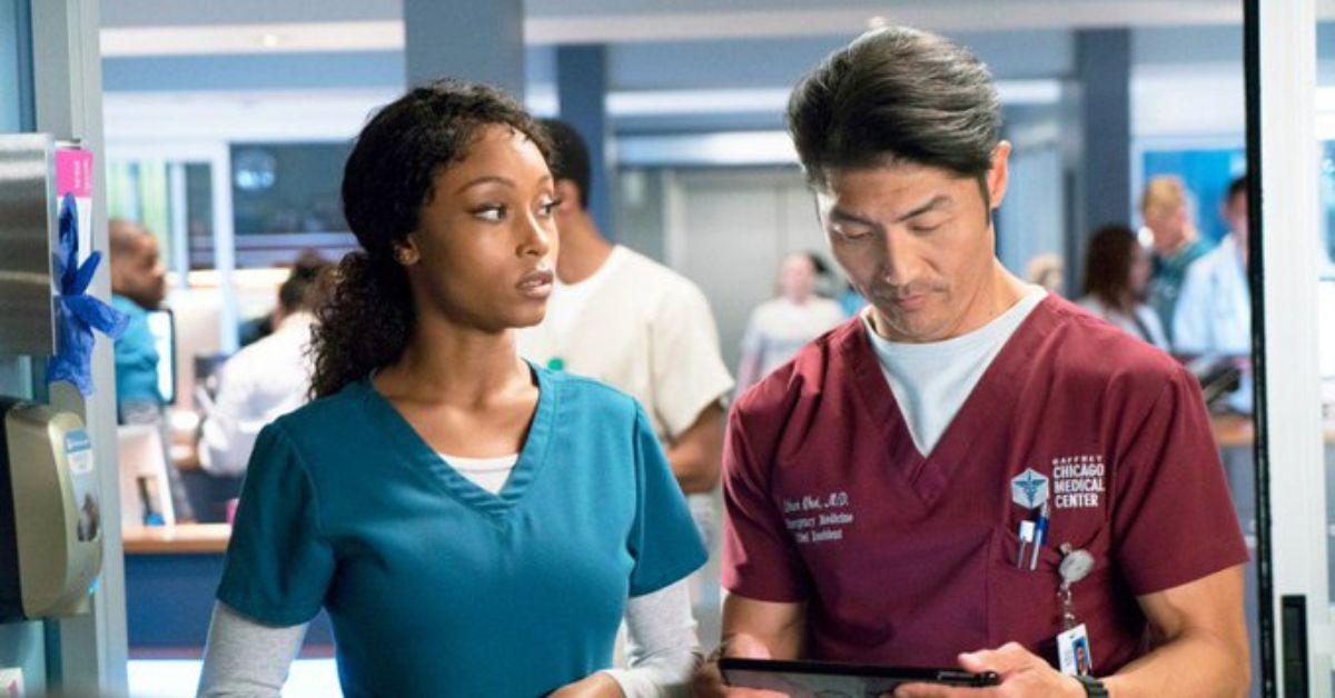 (l-r): Yaya DaCosta as April and Brian Tee as Ethan