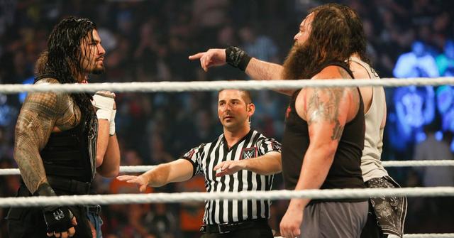 Roman Reigns and Bray Wyatt in the ring in 2015.