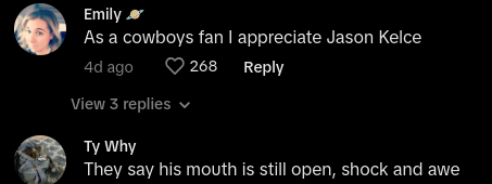 jason kelce spots fan wearing jersey