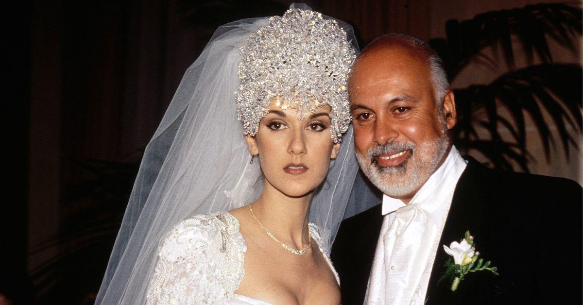 Céline Dion and René Angelil on their wedding day