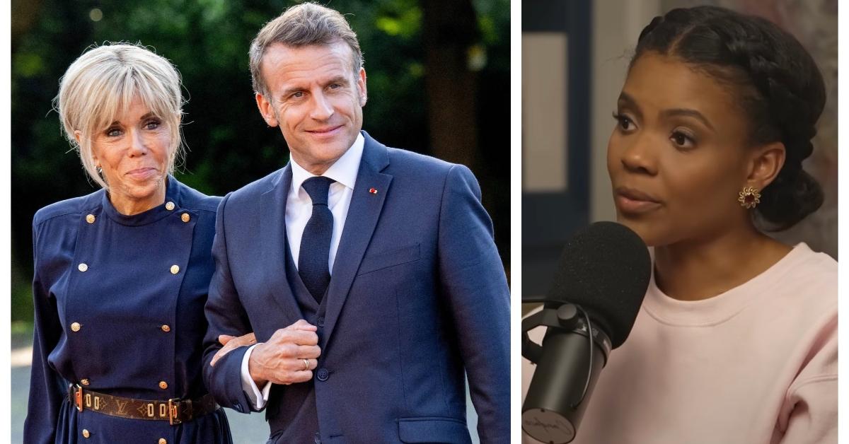 (L-R): Brigitte Macron and Emmanuel Macron; Candace Owens