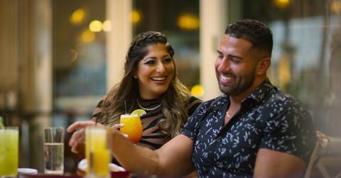 Arti smiling at Jamal on 'Indian Matchmaking'