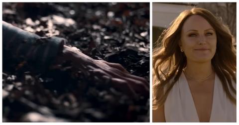 Abbey's hand and Margo from 'The Hunting Wives'