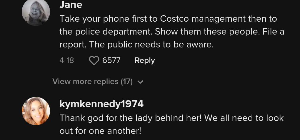 costco woman recording daughters body