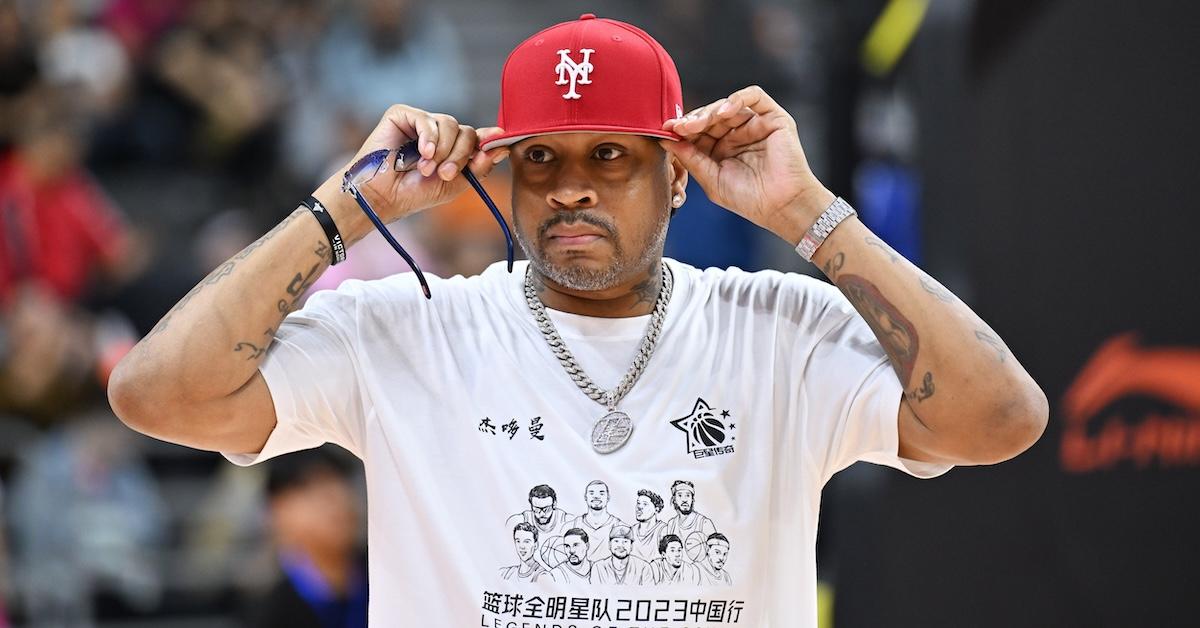 Allen Iverson attends a basketball star game on November 12, 2023