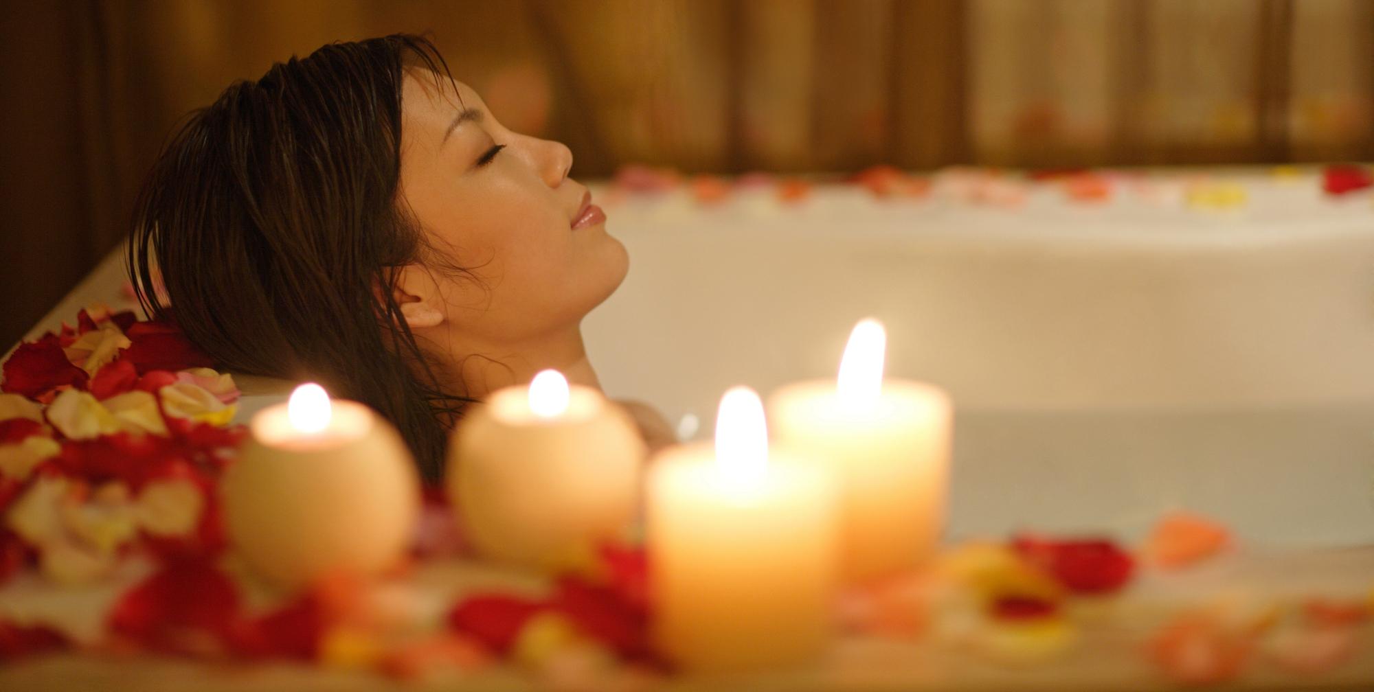 Woman Taking a Bath