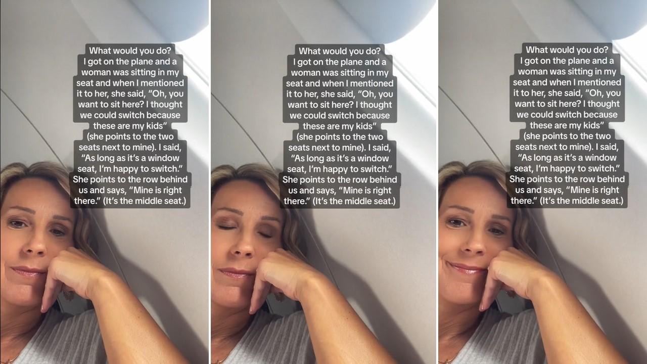 A woman had to reclaim her seat on an airplane