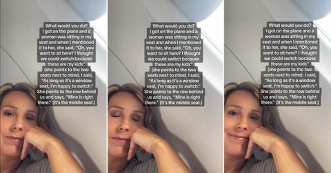 A woman had to reclaim her seat on an airplane