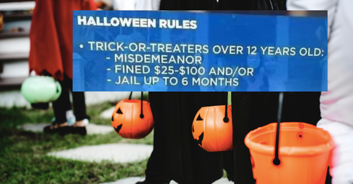 One Town's New TrickorTreat Laws Seemingly Ban Kids Over 12 Years Old